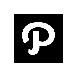 Pinterest white logo inside a black square Pinterest white logo inside a black square