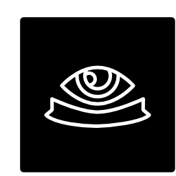 Surveillance logo of an eye in a square Surveillance logo of an eye in a square