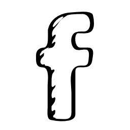 Facebook sketched social letter logo outline Facebook sketched social letter logo outline