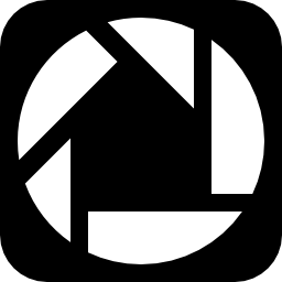 Picasa symbol on black square background Picasa symbol on black square background
