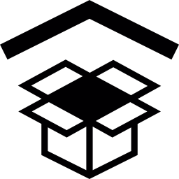 Dropbox symbol with arrowhead up Dropbox symbol with arrowhead up