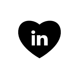 Heart with social media logo of linkedin Heart with social media logo of linkedin