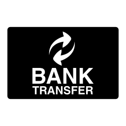 Bank transfer logo on black Bank transfer logo on black
